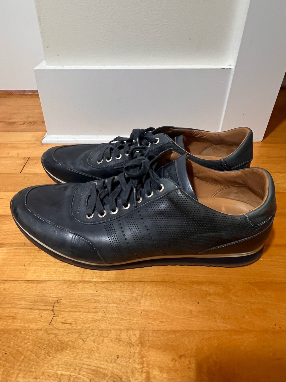 Magnanni Ocean Blue Ibiza Leather Sneakers Size 12